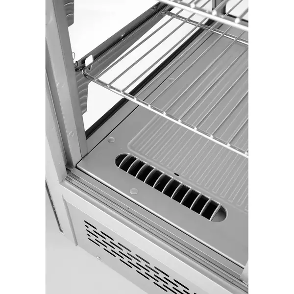 Koelvitrine | 160L | RVS/Zwart | 0°C/+6°C | Geforceerd | 3 Niveaus | 850x568x686(h)mm