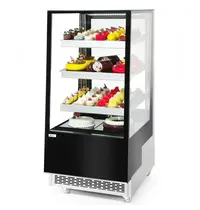 Arktic by HENDI Koelvitrine | 300L | RVS/Zwart | 0°C/+6°C | Geforceerd | 4 Niveaus | Wielen (Geremd) | 650x805x1445(h)mm 