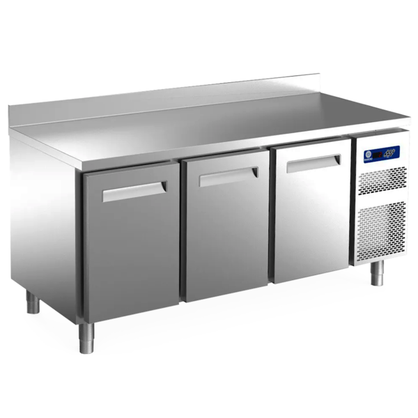Koelwerkbank | 400L | 3 Deuren (1/1 GN) | -2°C/+8°C | Geforceerd | Achteropstand | 1735x700x850/950(h)mm