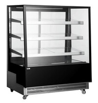 Arktic by HENDI Koelvitrine | 650L | RVS/Zwart | 0°C/+6°C | Geforceerd | 4 Niveaus | Wielen (Geremd) | 1200x805x1445(h)mm 