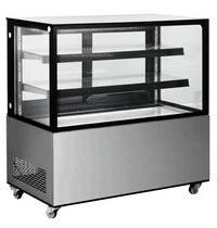 Arktic by HENDI Koelvitrine | 410L | RVS/Zwart | 0°C/+6°C | Geforceerd | 3 Niveaus | Wielen (Geremd) | 1215x675x1210(h)mm 