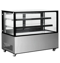 Arktic by HENDI Koelvitrine | 510L | RVS/Zwart | 0°C/+6°C | Geforceerd | 3 Niveaus | Wielen (Geremd) | 1515x675x1210(h)mm 