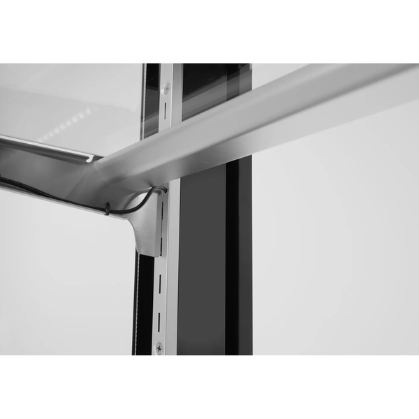 Koelvitrine | 610L | RVS/Zwart | 0°C/+6°C | Geforceerd | 3 Niveaus | Wielen (Geremd) | 1815x675x1210(h)mm