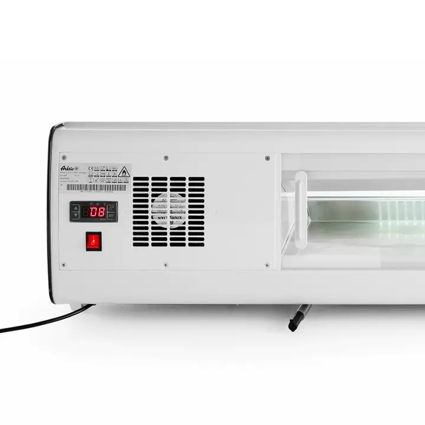 Sushivitrine | Wit/Zwart | 5x 1/3 GN | 0°C/+6°C | Statisch | Compressor Rechts | 1307x450x330(h)mm