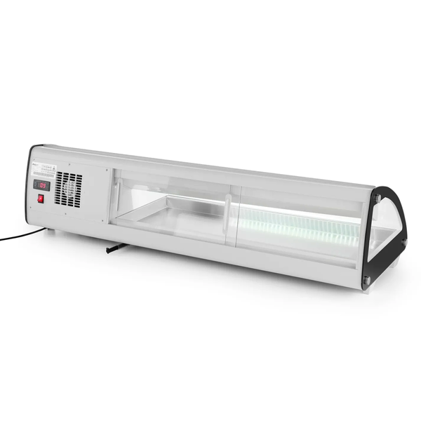 Sushivitrine | Wit/Zwart | 5x 1/3 GN | 0°C/+6°C | Statisch | Compressor Rechts | 1307x450x330(h)mm