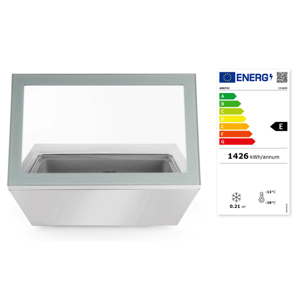 Schepijsvitrine | RVS | 4x 1/3 GN | -20°C/-24°C | Geforceerd | 805x666x305(h)mm