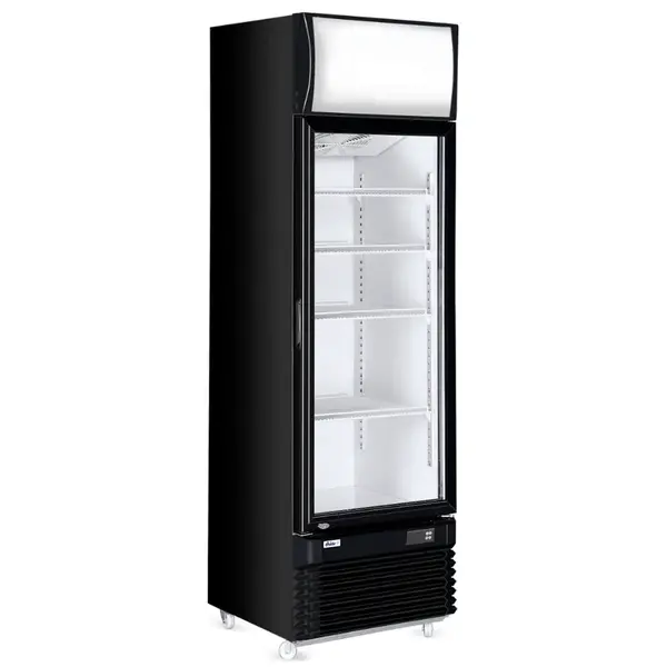 Koelkast | 313L | Zwart | +2°C/+10°C | Geforceerd | 0.3kW | Wielen (Geremd) | 620x669x1965(h)mm