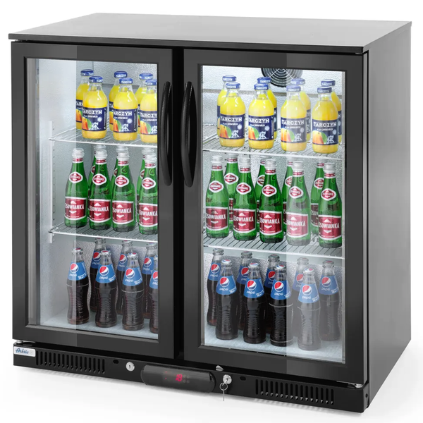 Barkoelkast | 200L | Zwart | +2°C/+10°C | Geforceerd | 0.16kW | Klapdeuren | 900x500x900(h)mm