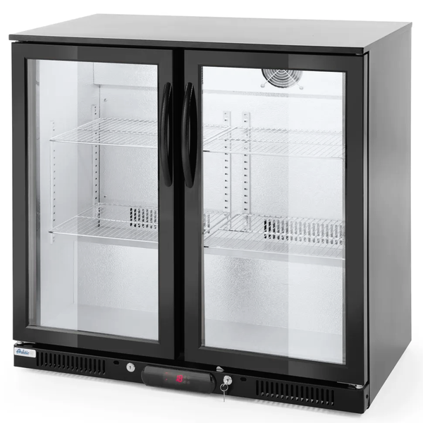 Barkoelkast | 200L | Zwart | +2°C/+10°C | Geforceerd | 0.16kW | Klapdeuren | 900x500x900(h)mm