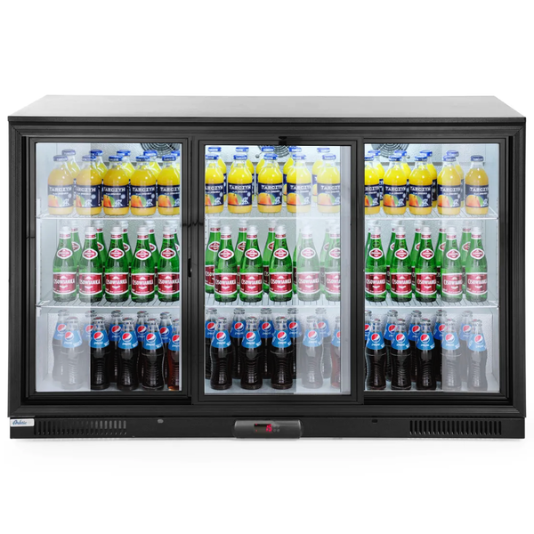 Barkoelkast | 303L | Zwart | +2°C/+10°C | Geforceerd | 0.22kW | Schuifdeuren | 1335x500x900(h)mm