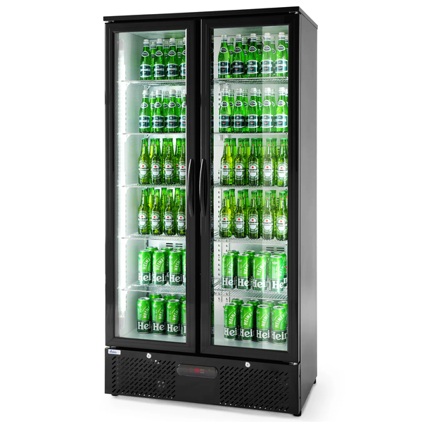 Drankenkoeling | 506L | Zwart | +2°C/+10°C | Geforceerd | Draaideuren | 940x635x1983(h)mm