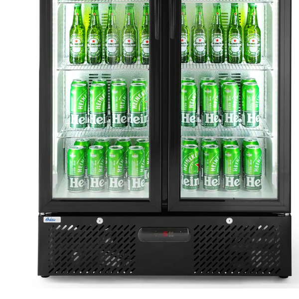 Drankenkoeling | 506L | Zwart | +2°C/+10°C | Geforceerd | Draaideuren | 940x635x1983(h)mm