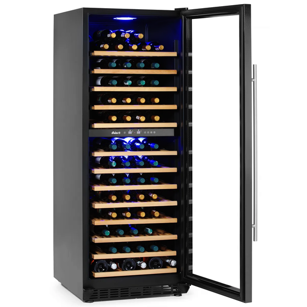Wijnkoelkast | 387L (135x 75cl) | Zwart | 2 Zones | +5°C/+22°C | Geforceerd | 595x680x1625(h)mm