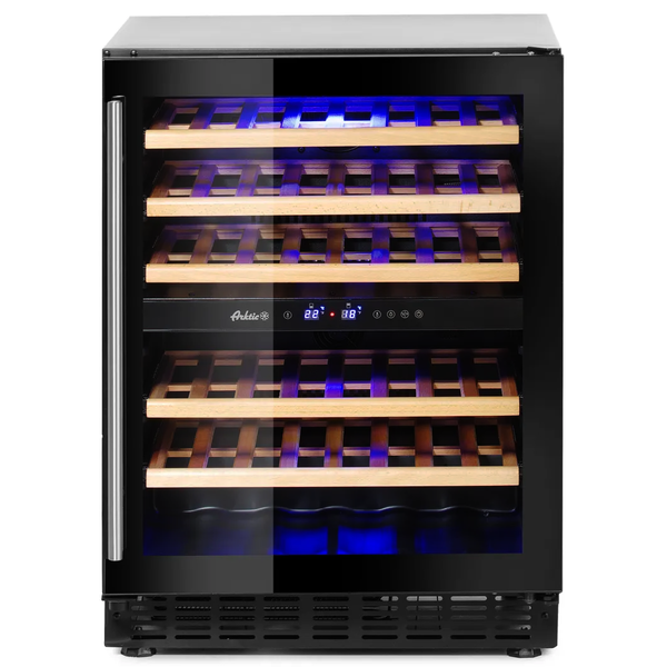 Wijnkoelkast | 133L (46x 75cl) | Zwart | 2 Zones | +5°C/+22°C | Geforceerd | 595x588x820(h)mm