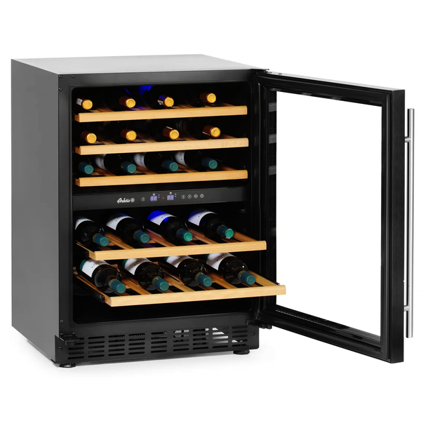 Wijnkoelkast | 133L (46x 75cl) | Zwart | 2 Zones | +5°C/+22°C | Geforceerd | 595x588x820(h)mm
