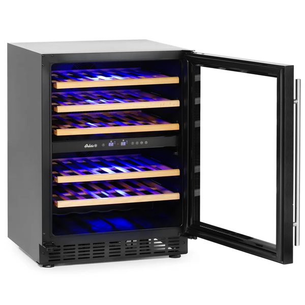 Wijnkoelkast | 133L (46x 75cl) | Zwart | 2 Zones | +5°C/+22°C | Geforceerd | 595x588x820(h)mm