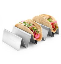 HENDI Tacostandaard | RVS | 4 Taco's | 225x115x50(h)mm