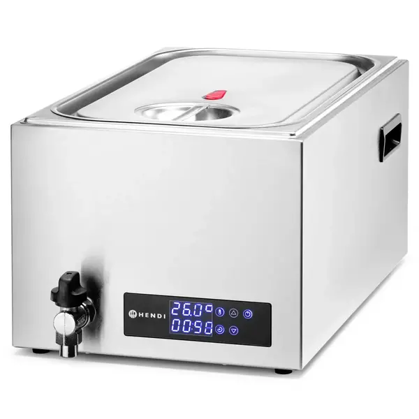 Sous-Vide Kooktoestel | 1/1 GN | 20L | 35°C/90°C | 0.6kW (230V) | Aftapkraan | Programmeerbaar | 540x335x310(h)mm