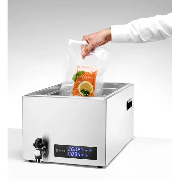 Sous-Vide Kooktoestel | 1/1 GN | 20L | 35°C/90°C | 0.6kW (230V) | Aftapkraan | Programmeerbaar | 540x335x310(h)mm