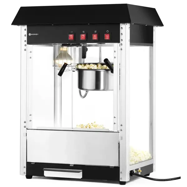 Popcornmachine | Zwart | 1.5kW (230V) | Interne Verlichting | 560x420x770(h)mm