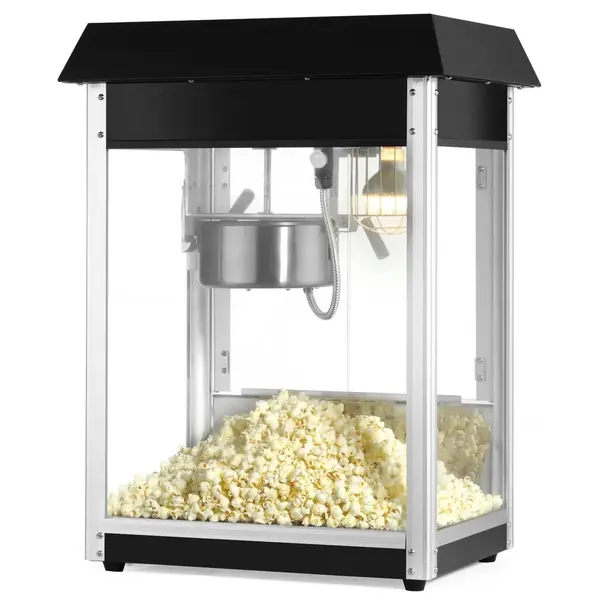 Popcornmachine | Zwart | 1.5kW (230V) | Interne Verlichting | 560x420x770(h)mm