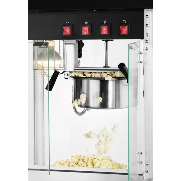 Popcornmachine | Zwart | 1.5kW (230V) | Interne Verlichting | 560x420x770(h)mm
