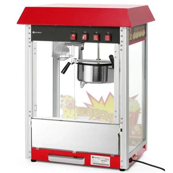 Popcornmachine | Rood | 1.5kW (230V) | Interne Verlichting | 560x420x770(h)mm