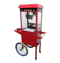 CombiSteel Popcornmachine + Onderstel | Rood | 1.35kW (230V) | Wielen | 560x417x1560(h)mm 