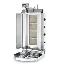 HENDI Gyros-/Dönergrill | Gas (4 Branders) | Max. 80kg | 12kW | 230V | Incl. Zijschermen | 470x550x1150(h)mm 