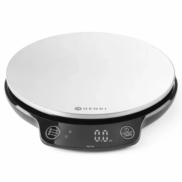 Keukenweegschaal | RVS/Kunststof | Max. 3kg | 0.1g Nauwkeurig | Draadloos | Touchbediening | 165x180x31(h)mm