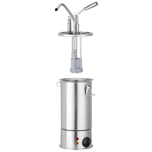Sausverwarmer + Dispenser | RVS | 3L | 30°C/90°C | Portie 35ml | 0.8kW (230V) | Ø180x500(h)mm