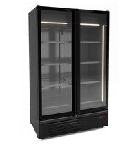 CombiSteel Koelkast | 1200L | Zwart | +1°C/+7°C | Geforceerd | Klapdeuren | Wielen | 1270x790x2140(h)mm 