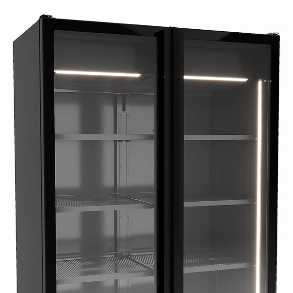 Vrieskast | 1230L | Zwart | -18°C/-23°C | Geforceerd | Klapdeuren | Wielen | 1306x852x2082(h)mm