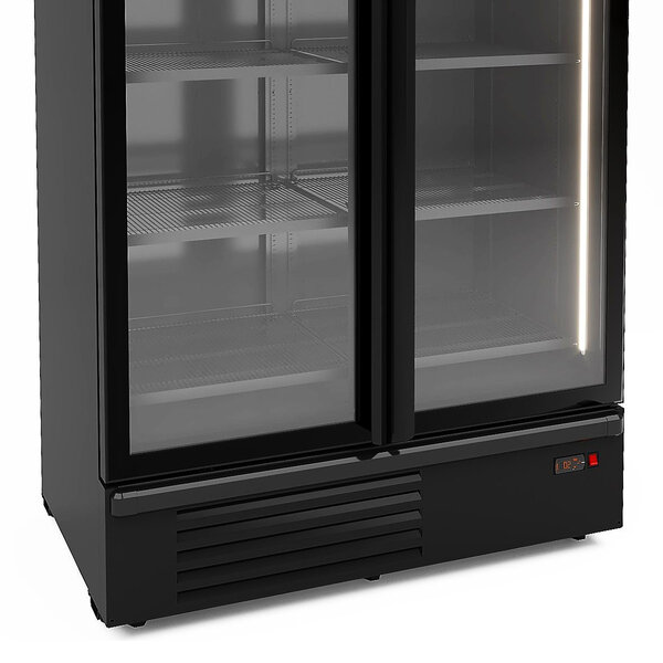 Vrieskast | 1230L | Zwart | -18°C/-23°C | Geforceerd | Klapdeuren | Wielen | 1306x852x2082(h)mm