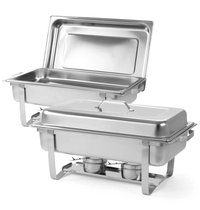 HENDI Set Chafing Dishes | ECONOMY | RVS | 1/1 GN (9L) | 2 Stuks | 600x358x295(h)mm