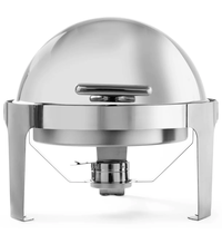 HENDI Chafing Dish | ProfiLine | RVS | 5.6L | Rolltop Deksel | 510x540x480(h)mm 