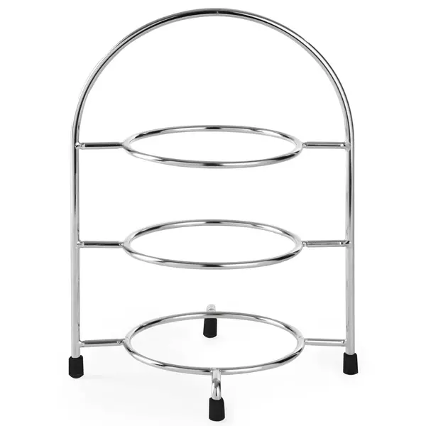 Etagère/Serveerstandaard | Verchroomd | 3x Ø170mm | 185x175x260(h)mm