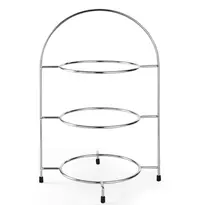 HENDI Etagère/Serveerstandaard | Verchroomd | 3x Ø275mm | 290x290x440(h)mm 