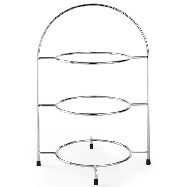 Etagère/Serveerstandaard | Verchroomd | 3x Ø275mm | 290x290x440(h)mm