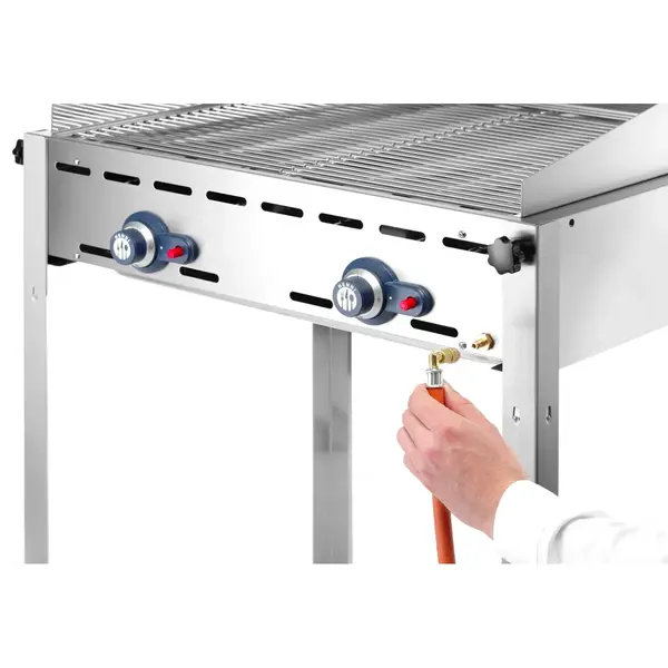 Barbecue | GreenFire | Propaangas | 2 Roosters (2x 1/1 GN) | 2 Branders | 11.6kW | Windkap | 740x612x825(h)mm