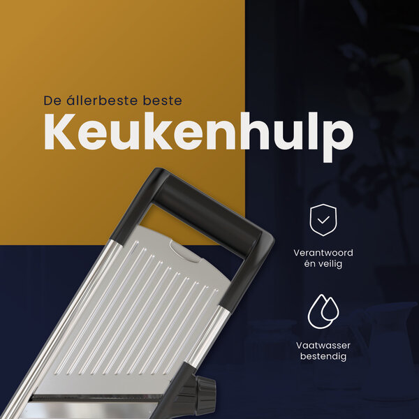 Mandoline Groentesnijder | Kunststof/RVS | Incl. Beschermingshandschoenen | BPA-Vrij