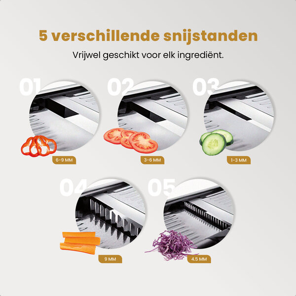 Mandoline Groentesnijder | Kunststof/RVS | Incl. Beschermingshandschoenen | BPA-Vrij