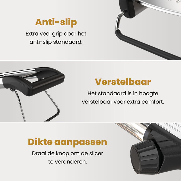 Mandoline Groentesnijder | Kunststof/RVS | Incl. Beschermingshandschoenen | BPA-Vrij