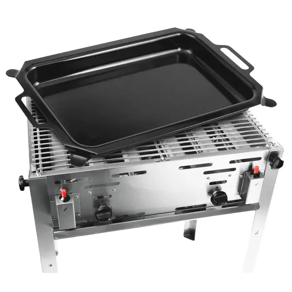 Barbecue | GrillMaster | Propaangas | 1 Rooster + 1 Braadpan (1180x480) | 4 Branders | 22kW | 1330x600x920(h)mm