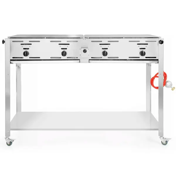 Barbecue | GrillMaster | Propaangas | 1 Rooster + 1 Braadpan (1180x480) | 4 Branders | 22kW | 1330x600x920(h)mm