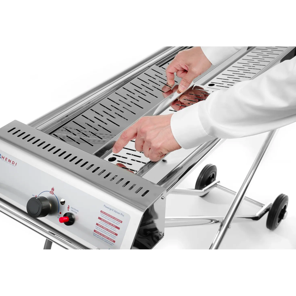 Barbecue | XENON PRO | Propaangas | 2 Roosters (860x260) | 1 Brander | 7.5kW | Inklapbaar | Wielen | 1120x410x900(h)mm