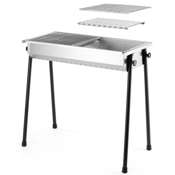 Barbecue | PATIO | Houtskool | 2 Roosters (690x345) | Asopvang | 770x380x760(h)mm