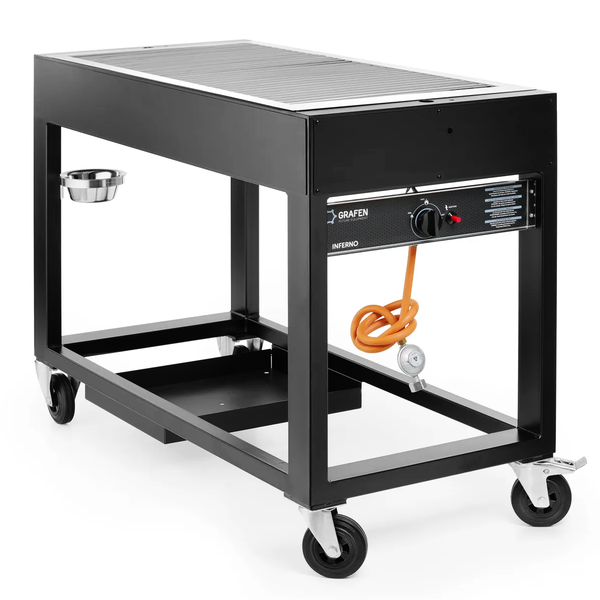 Barbecue | TAMPA | Propaangas | Roosters (1022x500) | 1 Brander | 10kW | Wielen (Geremd) | 1260x580x900(h)mm