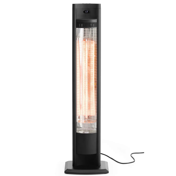 Terrasverwarmer | TORNADO | Zwart | Elektrisch | 2kW (230V) | Afstandsbediening | Waterdicht | 150x262x1109(h)mm