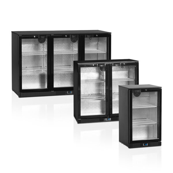 Barkoelkast | SERIE DB | Energiezuinig | 190L | Zwart | +2°C/+10°C | Geforceerd | Draaideuren | 900x520x870(h)mm